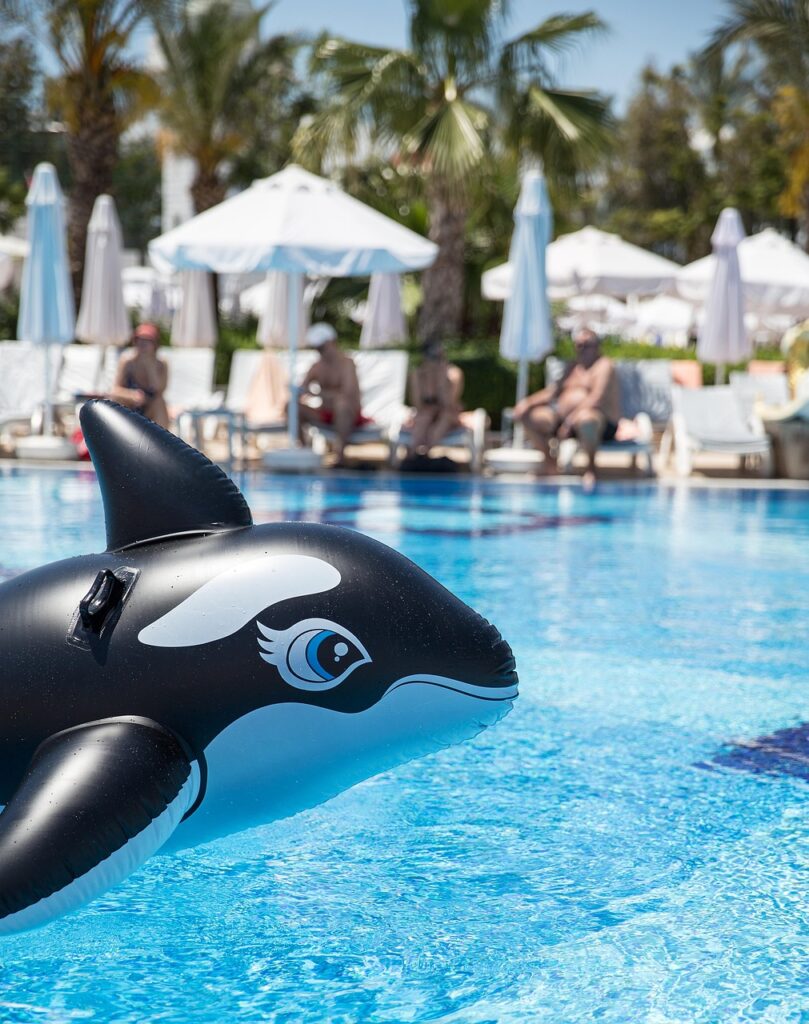 pool float, whale, vacation, swimming pool, pool, trip, nature, leisure, recreation, summer, resort, outdoors, activity, inflatable